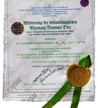 Bekanntgabe Akzeptanz 03 Kininigen an Vatikan