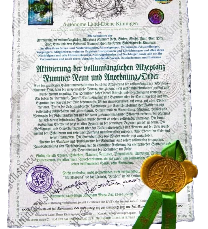 Bekanntgabe Akzeptanz 9 Kininigen