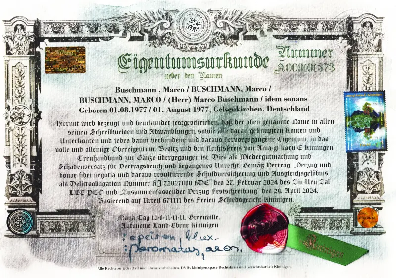 Namenseigentum-BRD 5 Namenseigentum Kininigen