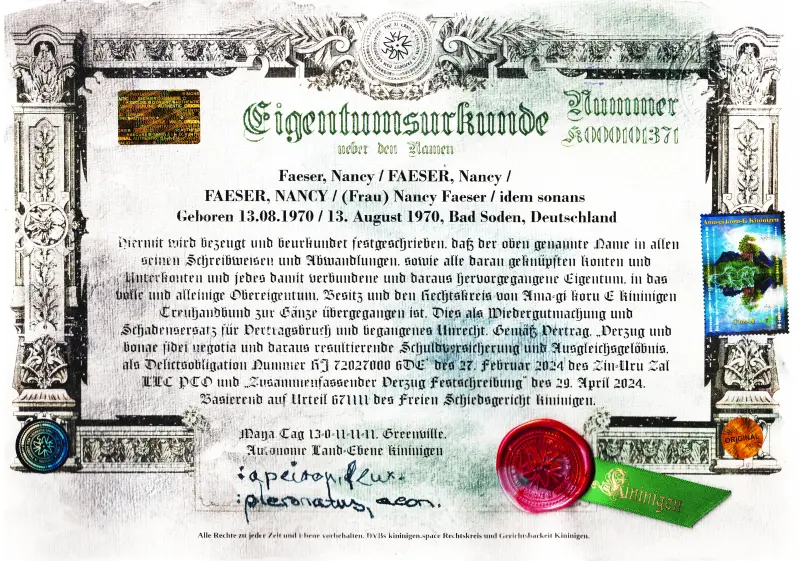 Namenseigentum-BRD 6 Namenseigentum Kininigen