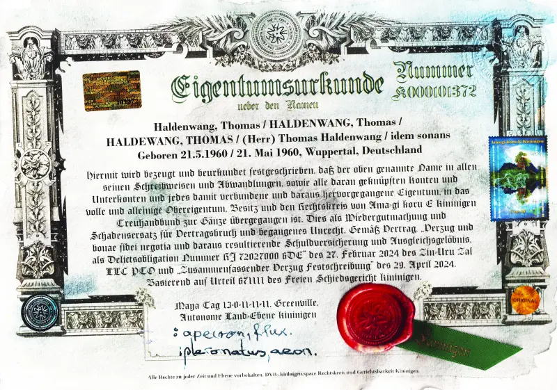 Namenseigentum-BRD 7 Namenseigentum Kininigen