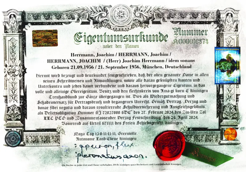 Namenseigentum-BRD 9 Namenseigentum Kininigen