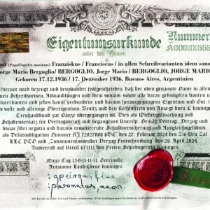 Namenseigentum Vatikan, Papst Franziskus