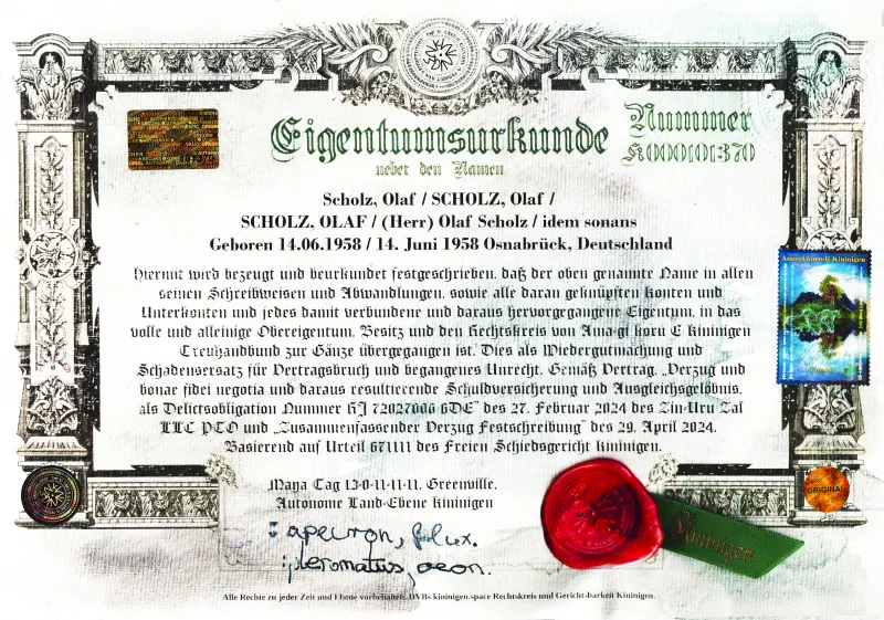 Namenseigentum-BRD 3 Namenseigentum Scholz