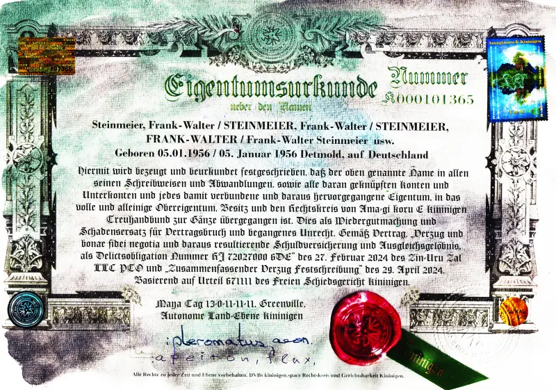 Namenseigentum-BRD 2 Namenseigentum BRD Steinmeier