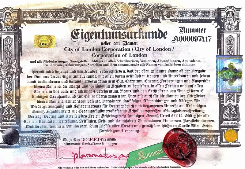 Namenseigentum-Organisationen 2 City of London Sicherung Name