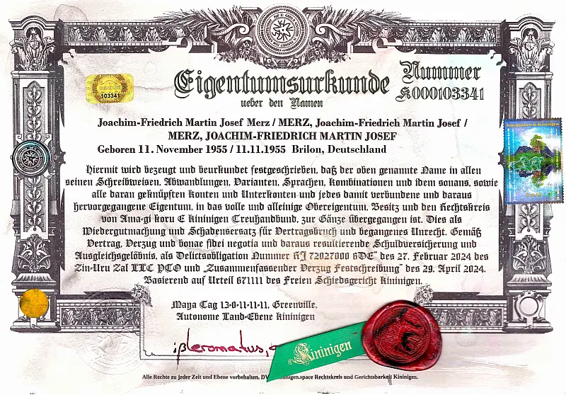Namenseigentum-BRD 3 Namenseigentum Kininigen
